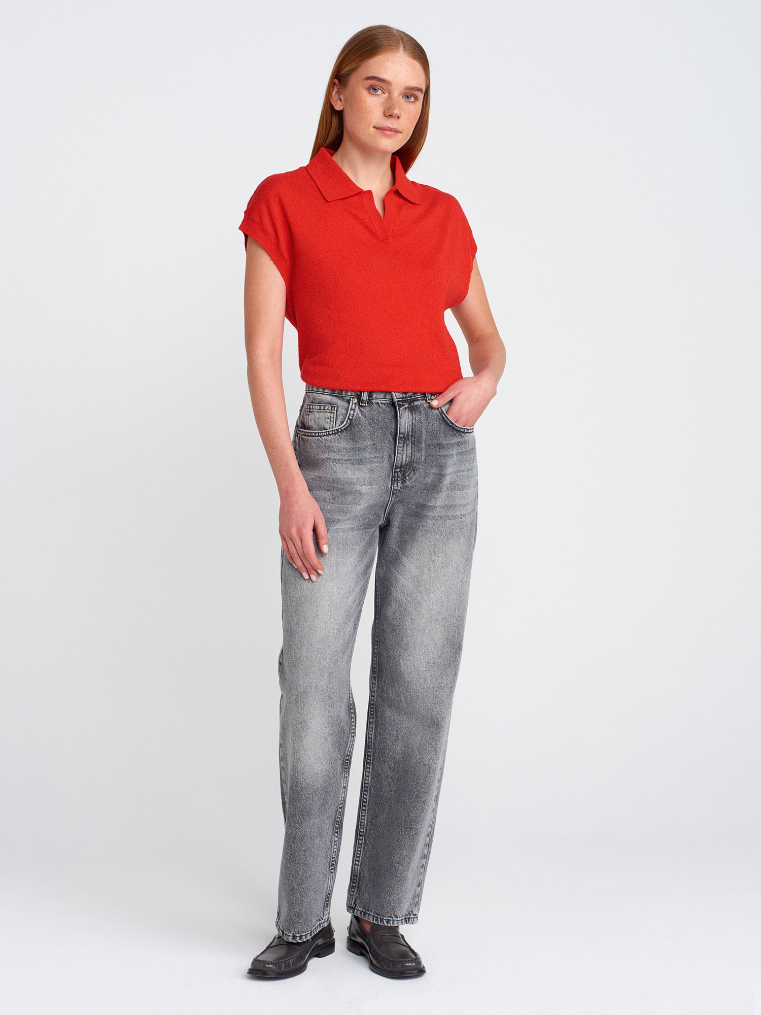 71772 %100 Pamuk Kar Yıkama Denim Mom Pantolon