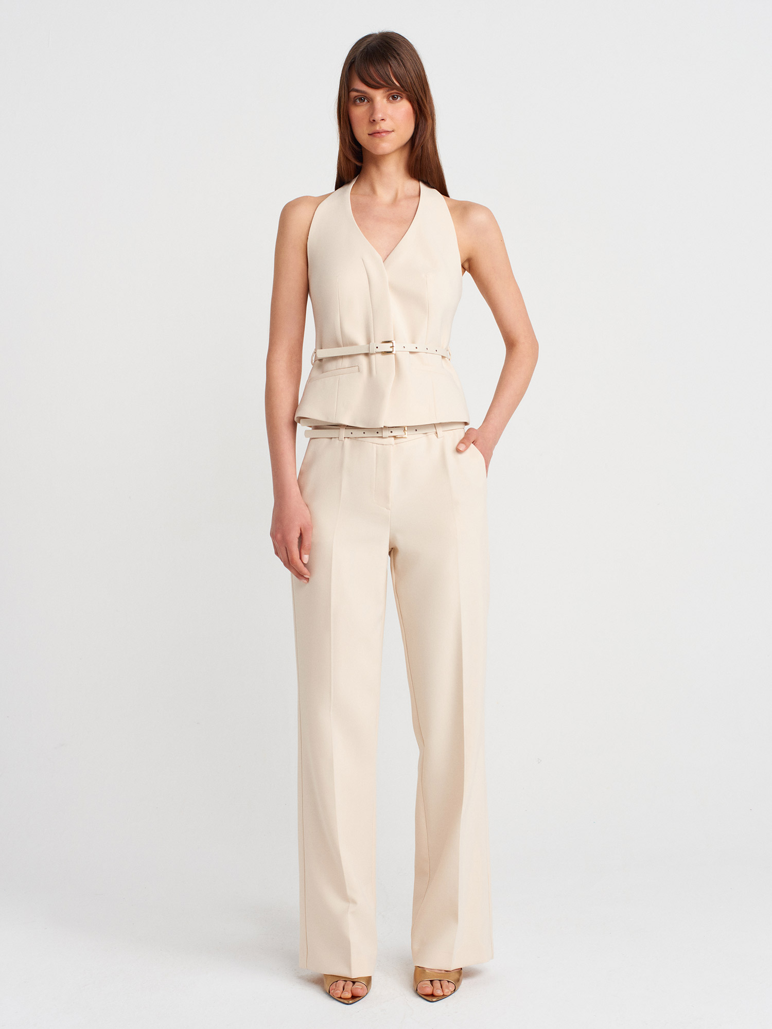 71654 Çift Kemerli Pantolon