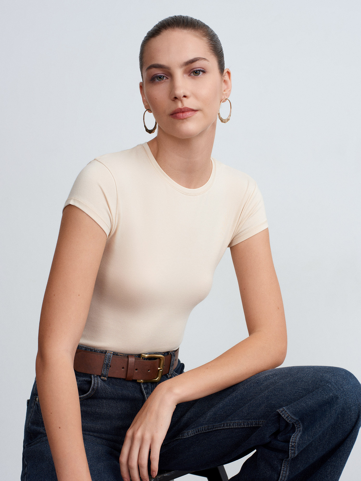 32761 Bisiklet Yaka T-shirt