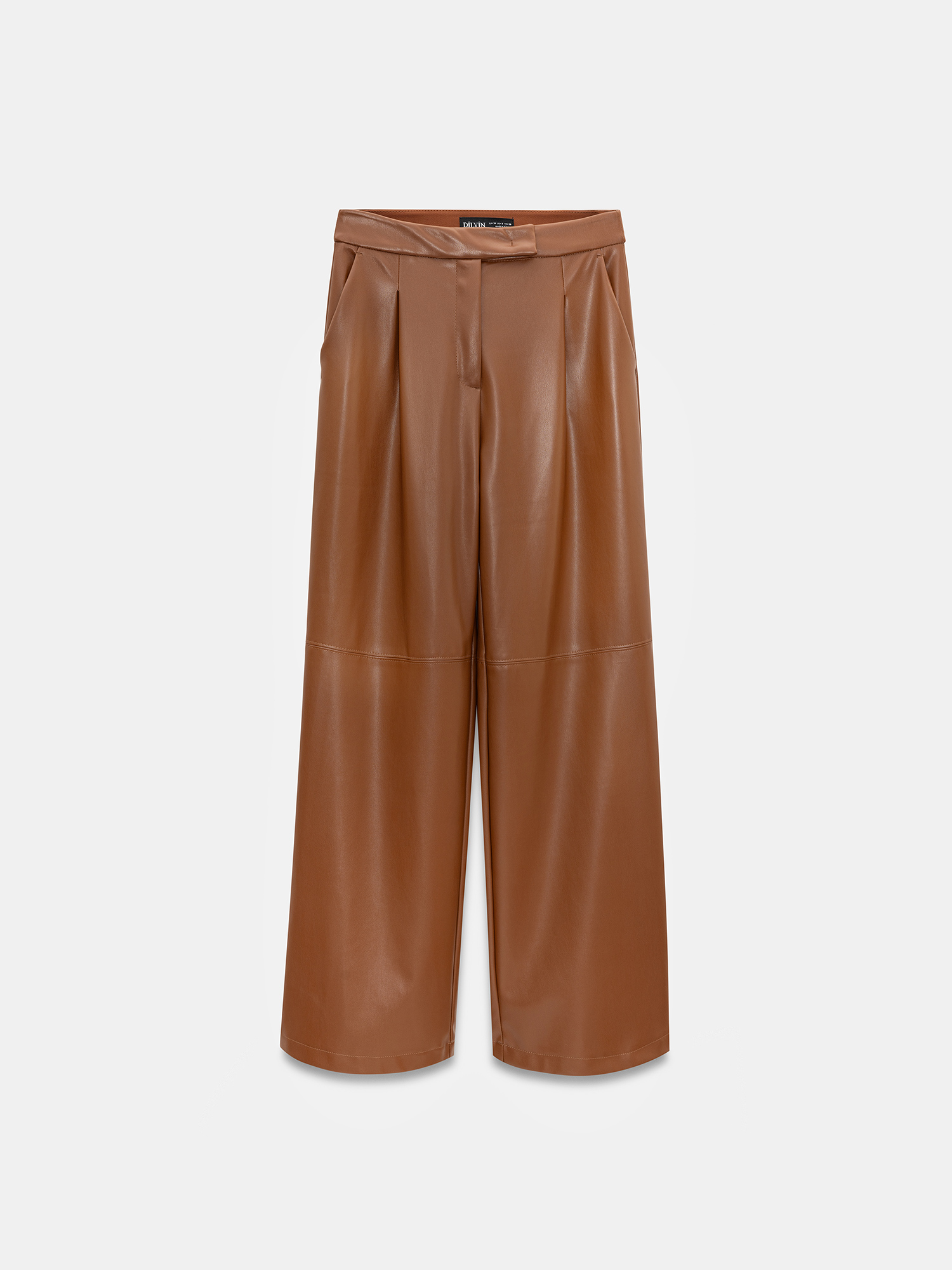 72238 Suni Deri Geniş Paça Pantolon