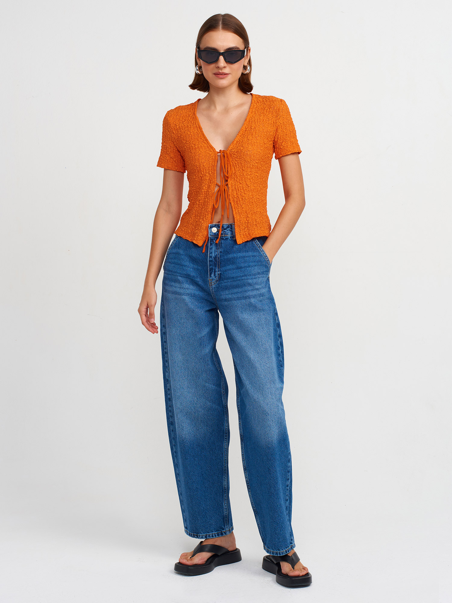 71686 %100 Pamuk Balon Model Denim Balon Pantolon