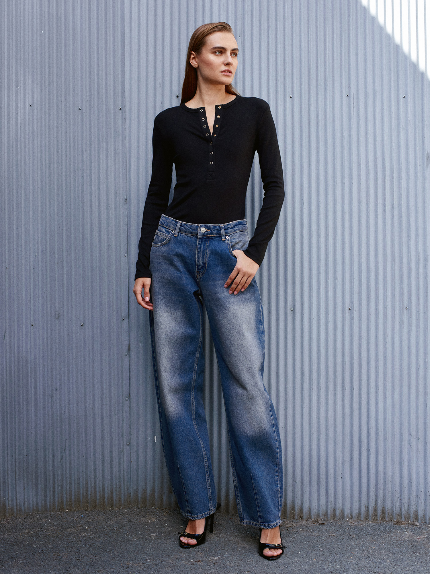 72062 %100 Pamuk Bol Kesim Denim Pantolon